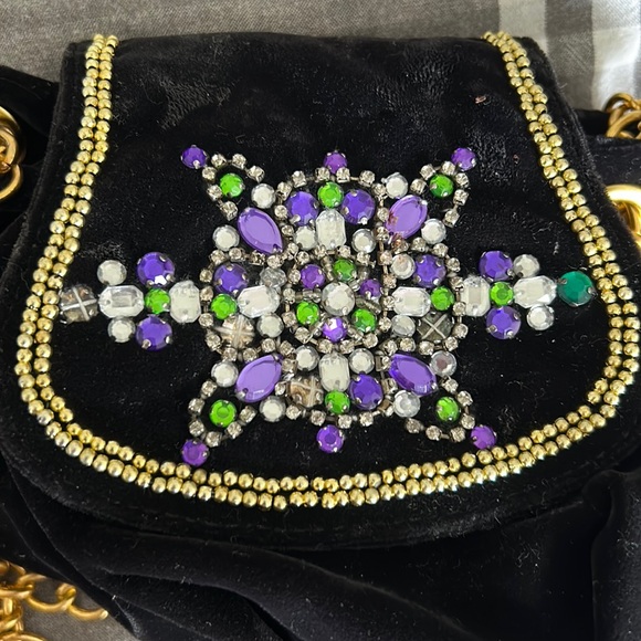 Paris Hilton Mini Black Velvet Bag - Picture 3 of 9